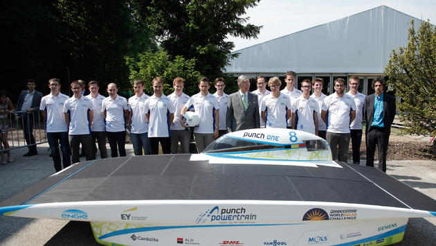 King Philippe I of Belgium unveils Punch One, the new Belgian solar car