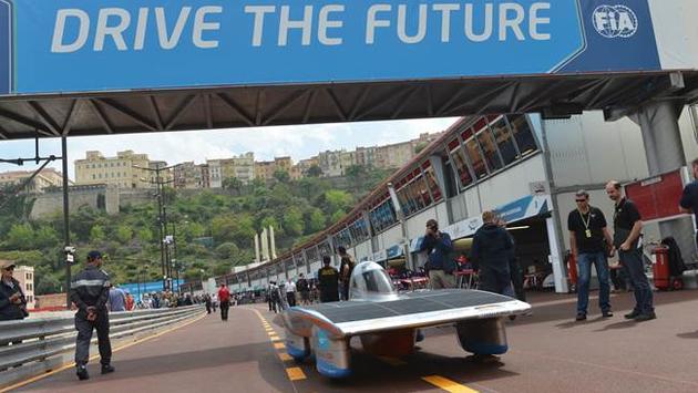 Punch Powertrain Solar Team participates in Monaco electric vehicles parade